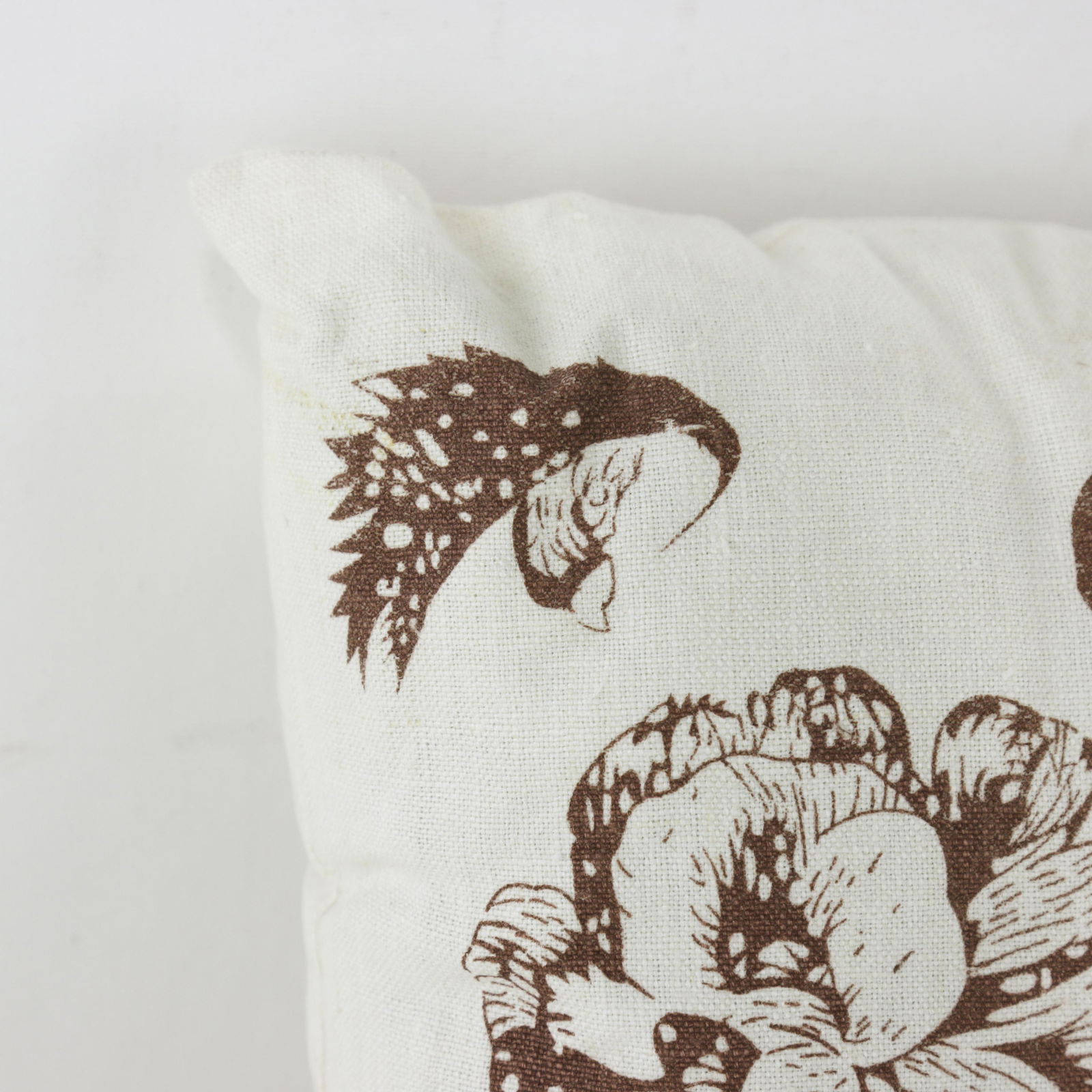 Floral and Bird Print Pillow in Neutral and Blue Accents - 7
