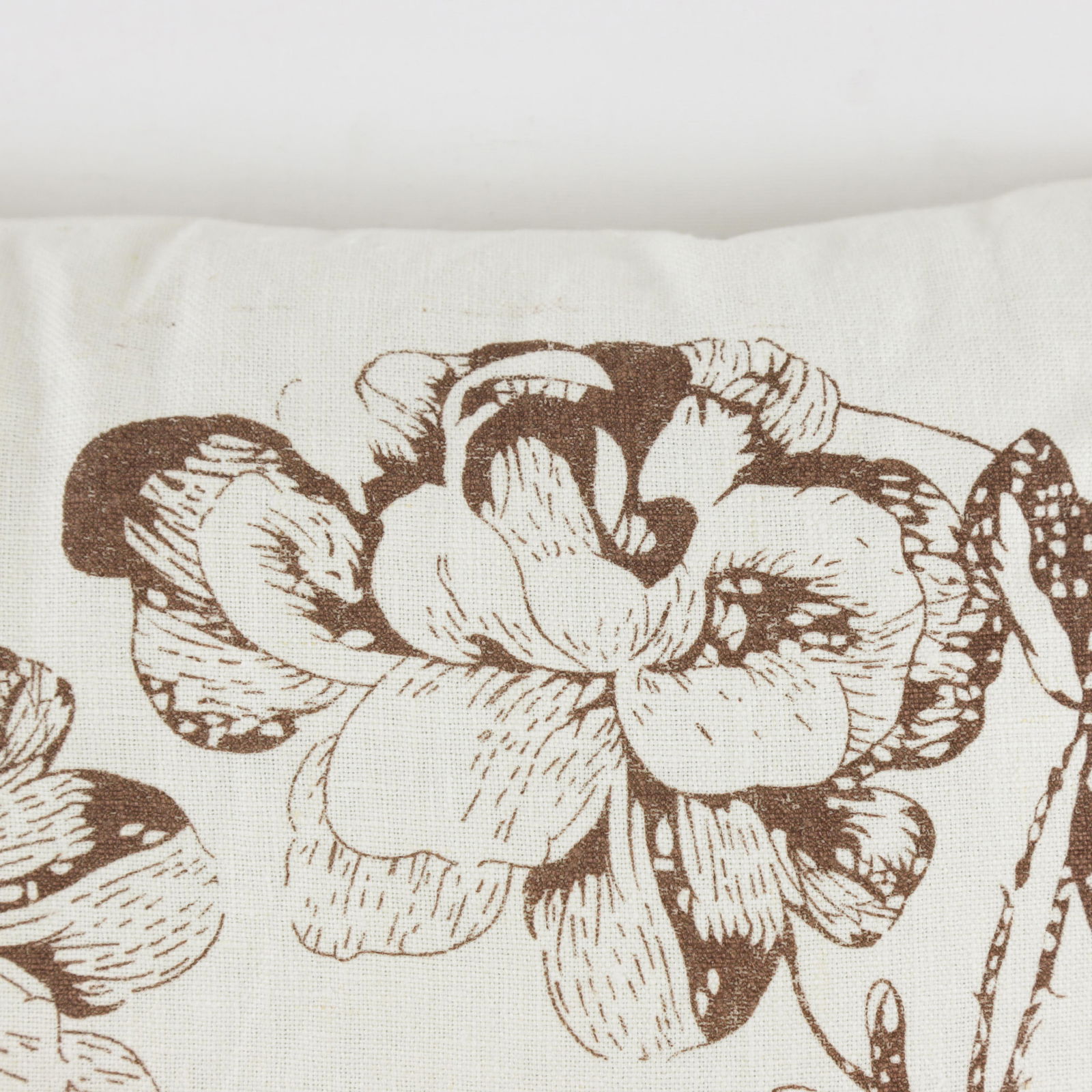 Floral and Bird Print Pillow in Neutral and Blue Accents - 9