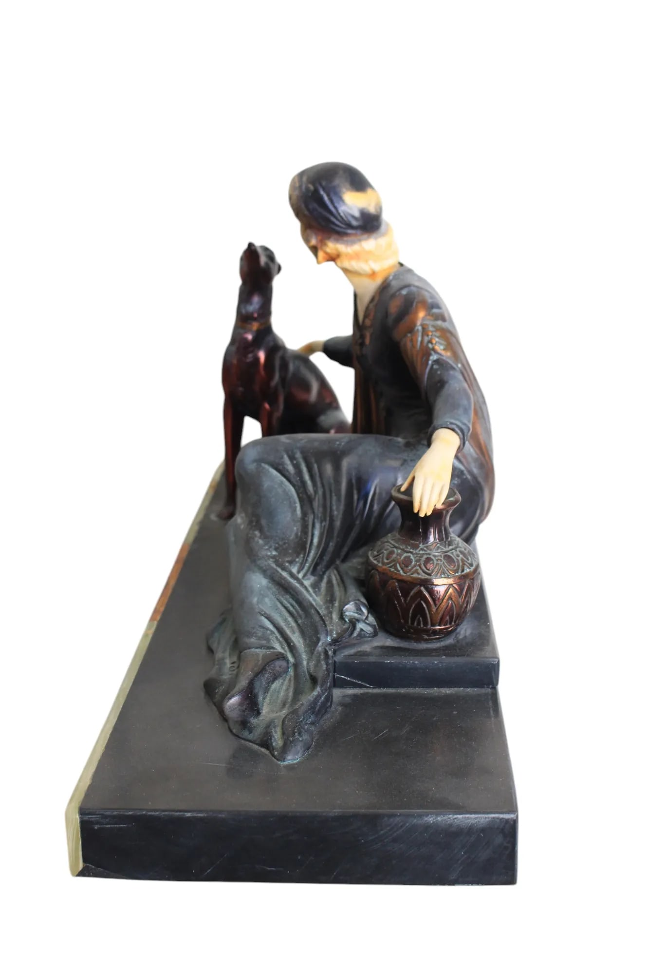 French Art Deco Chryselephantine Sculpture by Menneville & IrenÃ©e Rochard 1930 - 2