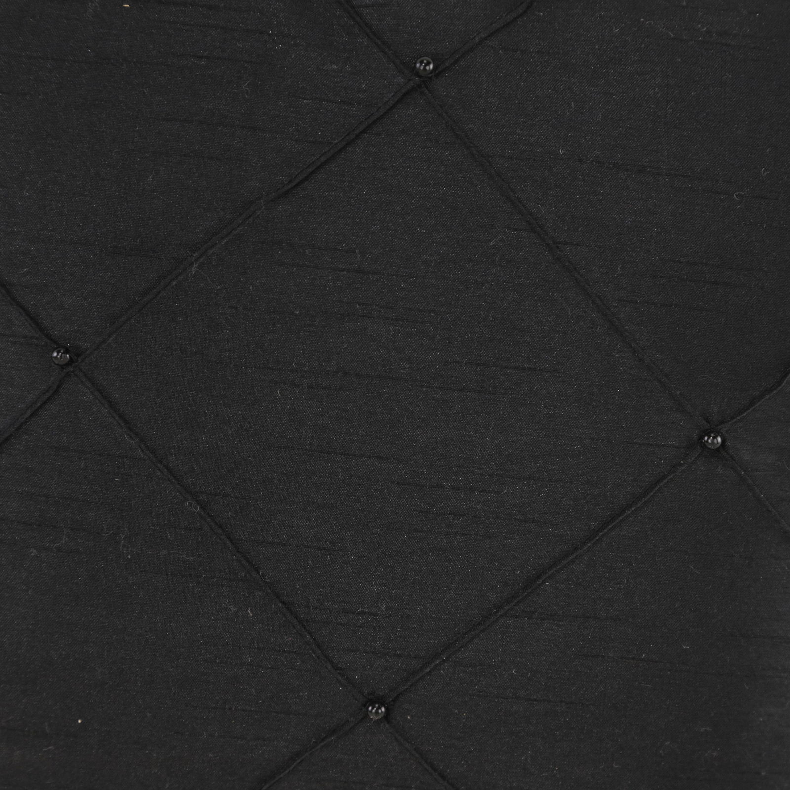 Elegant Black Quilted Pillow With Beaded Detailing - 8