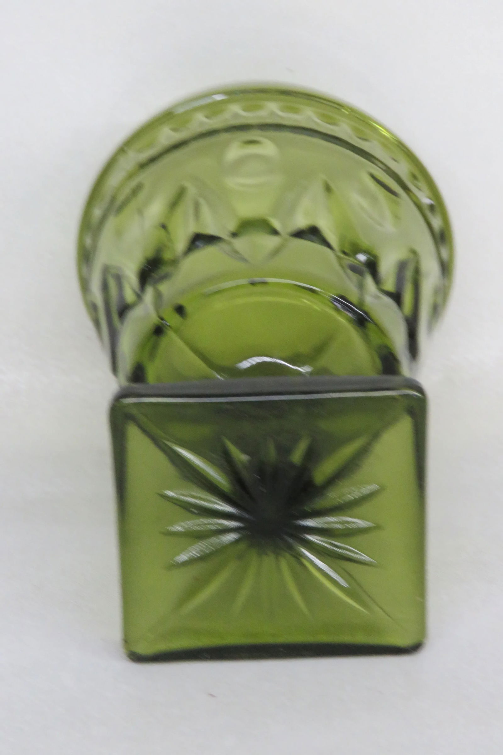 Indiana Glass Colony Park Lane Avocado Green Wine Water Goblet Cup - 7
