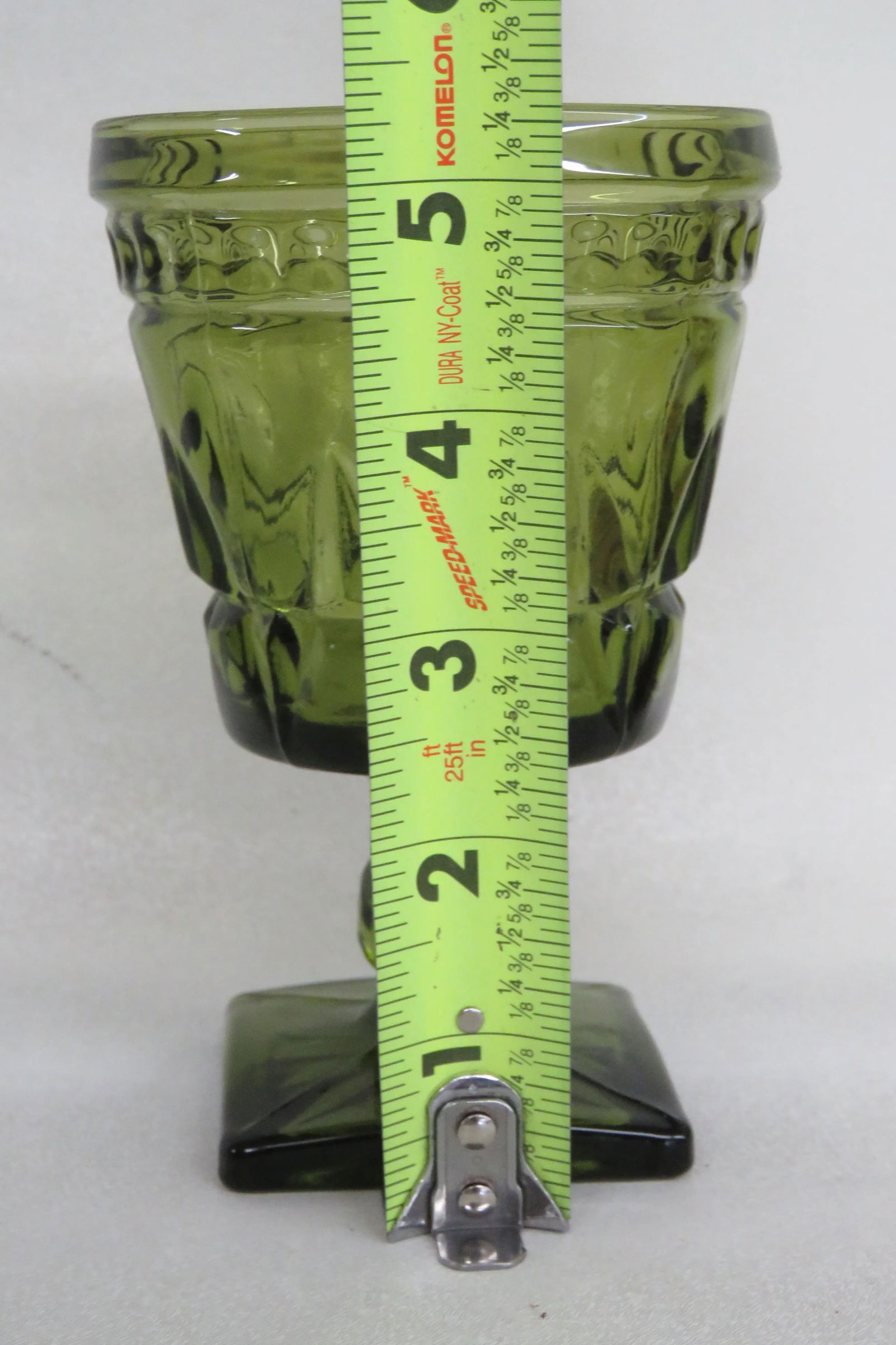 Indiana Glass Colony Park Lane Avocado Green Wine Water Goblet Cup - 8