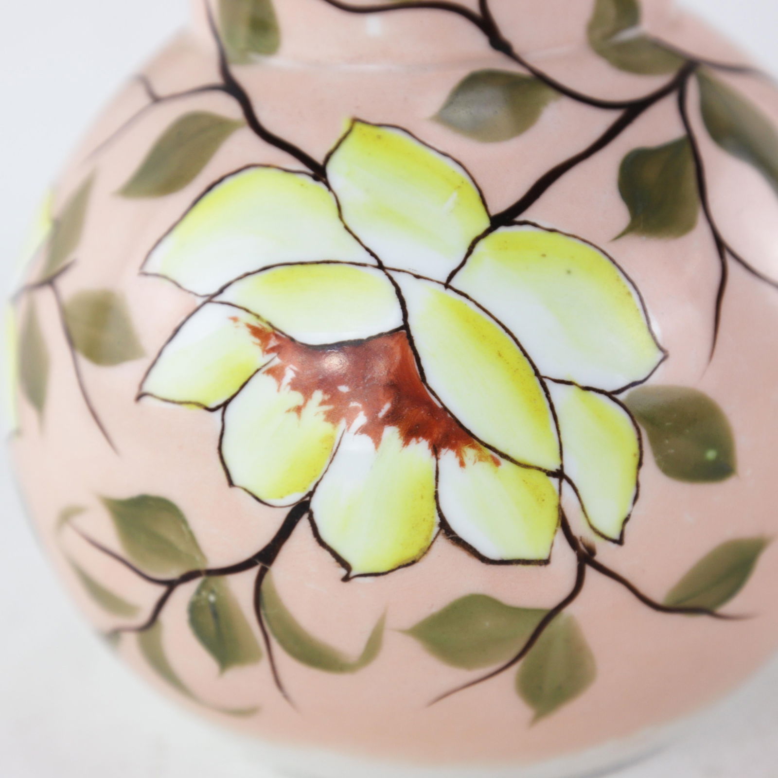 Vintage Hand-Painted Floral Porcelain Pitcher With Bold Yellow Blossoms - 8