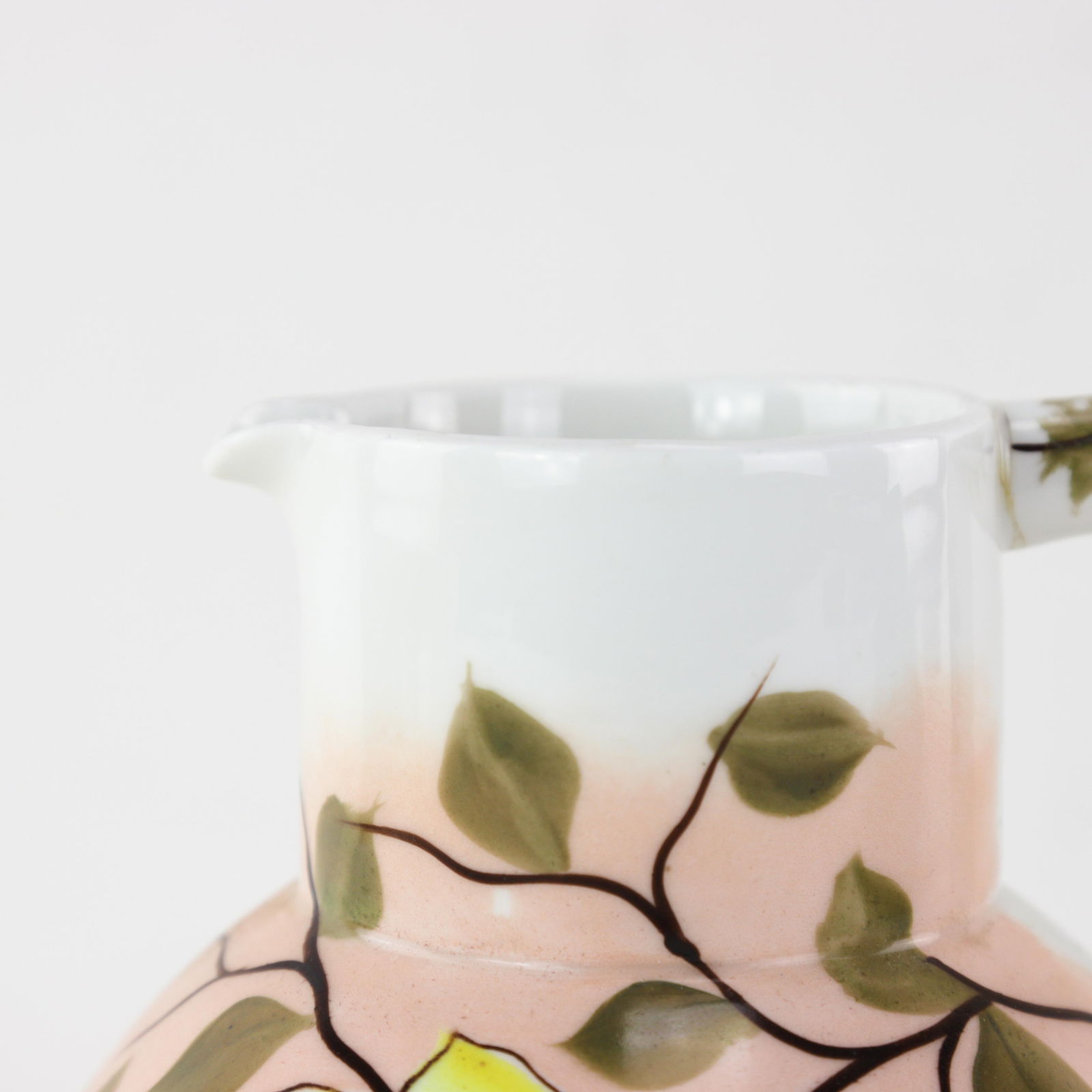 Vintage Hand-Painted Floral Porcelain Pitcher With Bold Yellow Blossoms - 9