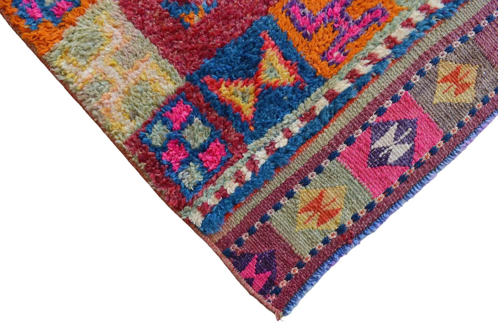 Colorful Kurdish Runner Rug Herki . Tribal Hand-Knotted Short Runner Rug - 2"²11"³ Ã - 10