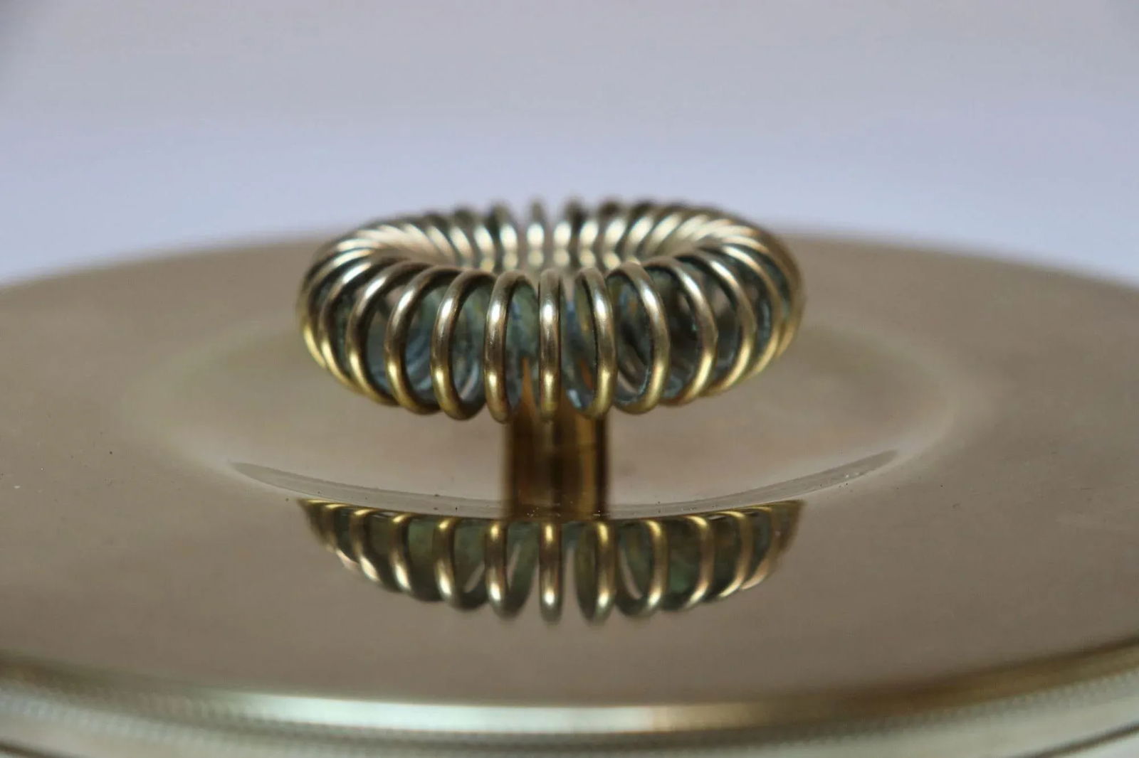 Vintage Brass Decorative Lidded Bowl / Round Keepsake Box by Beau Monde - 9