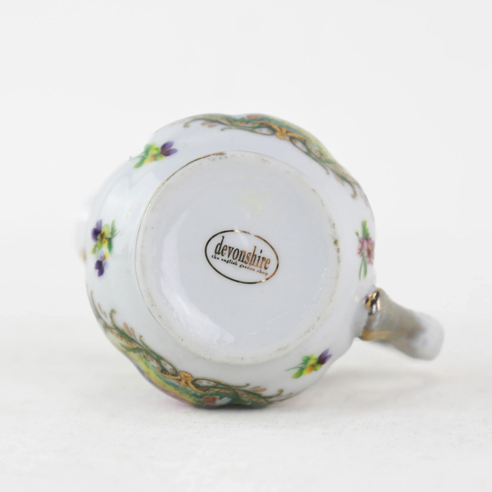 Elegant Victorian Porcelain Creamer With Ornate Blue and Gold Floral Design - 3