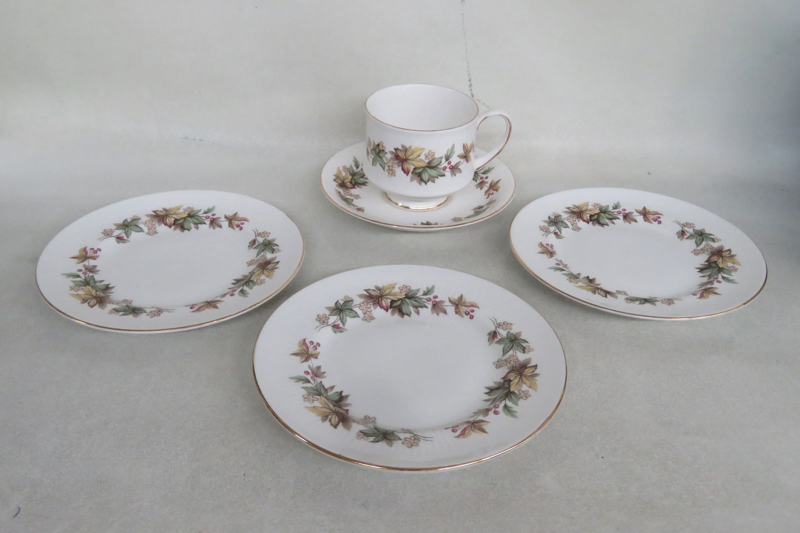 Royal Standard Lyndale England Tea Cup Saucer and 3 Dessert Plates - 12