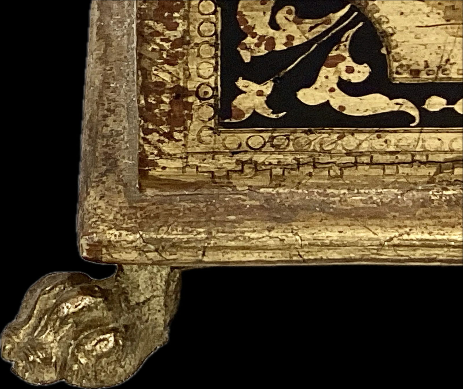 Florentine Handpainted Giltwood Trinket Box With Paw Feet - 9