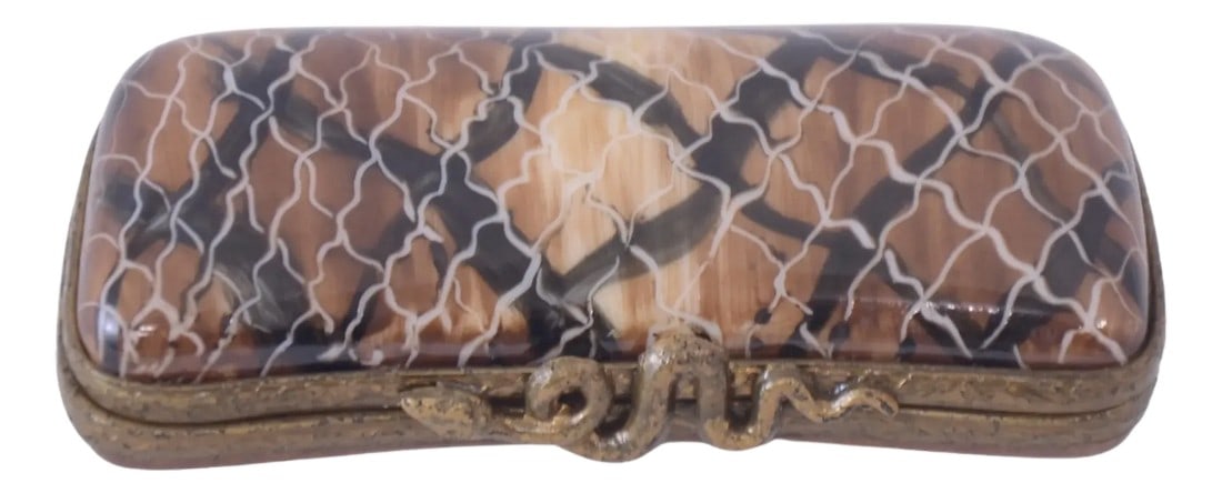 Limoges Snake Skin Glasses Case Trinket Box (1 of 5)