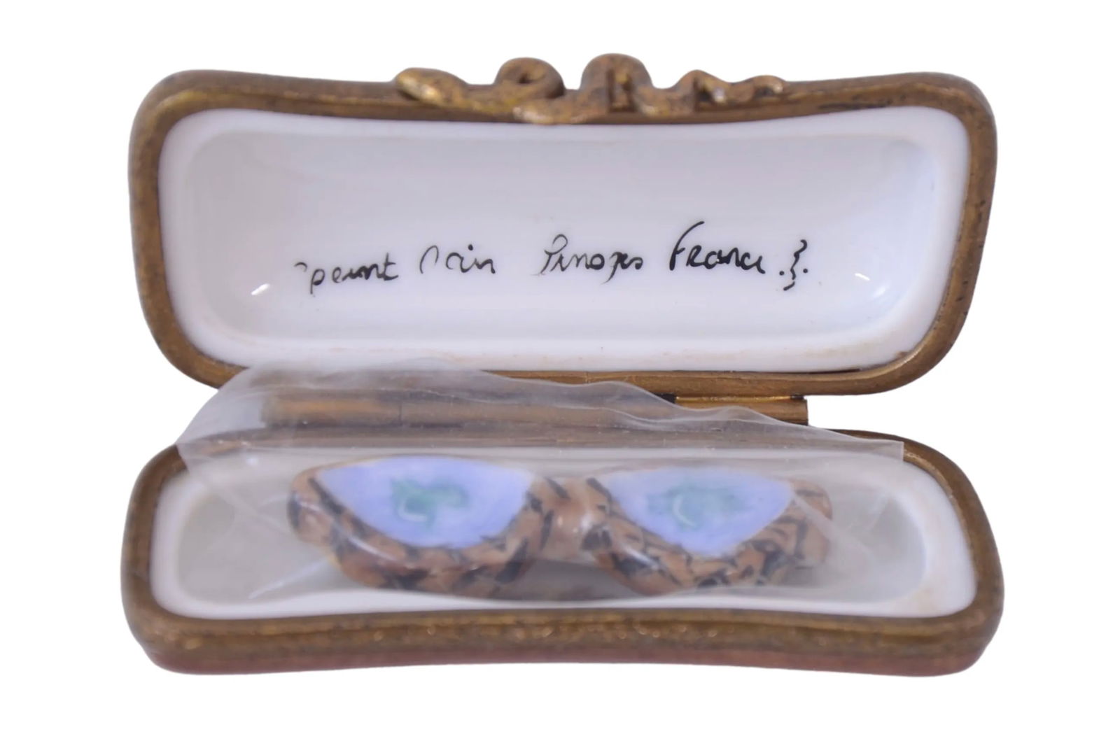 Limoges Snake Skin Glasses Case Trinket Box - 3