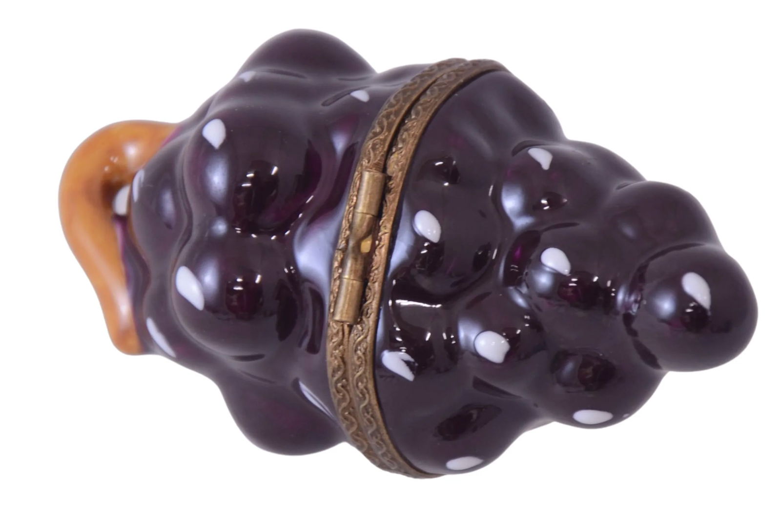 Limoges Purple Grape Cluster Trinket Box - 2