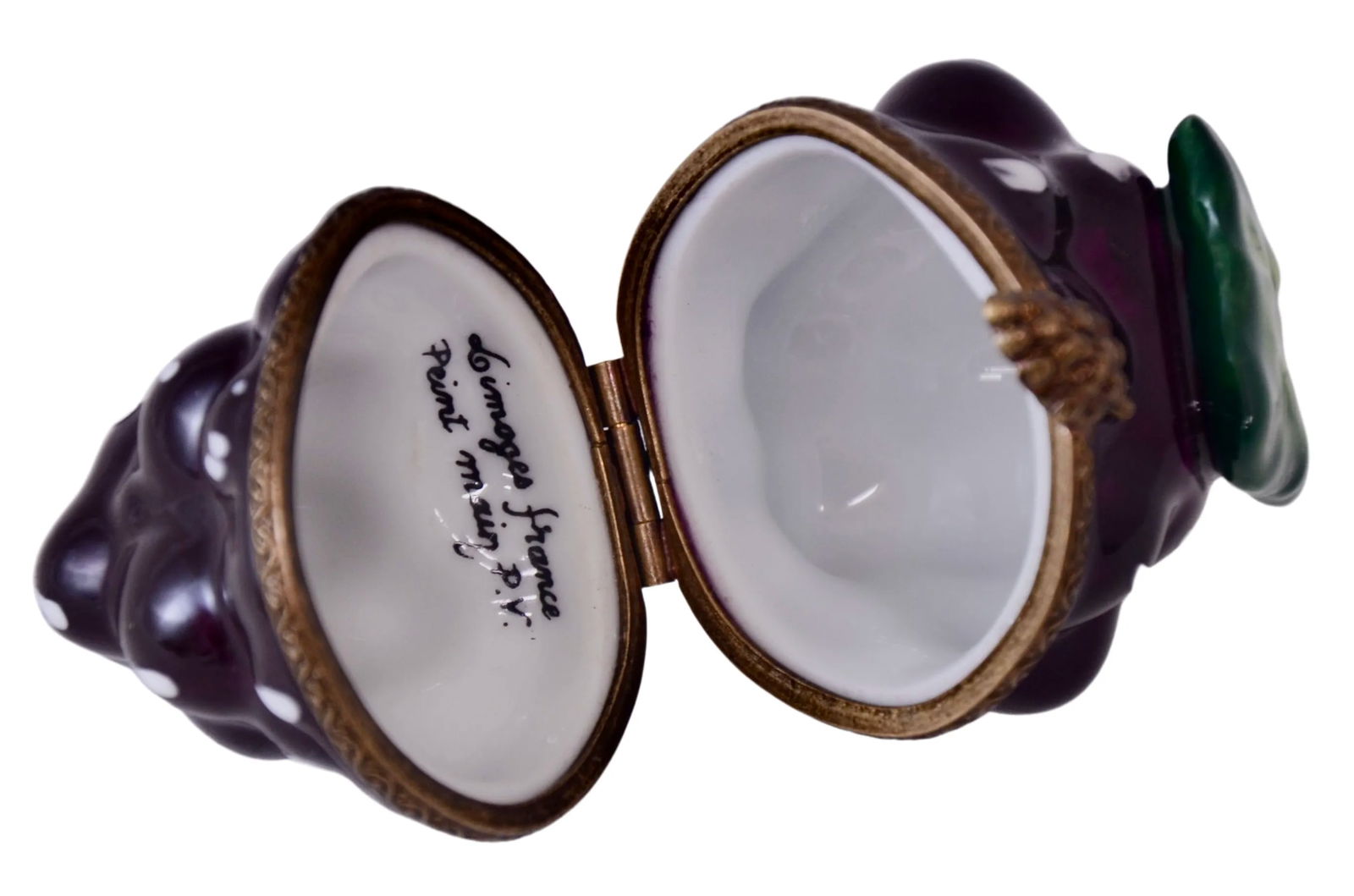 Limoges Purple Grape Cluster Trinket Box - 3