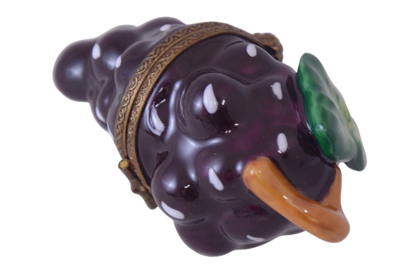 Limoges Purple Grape Cluster Trinket Box - 5