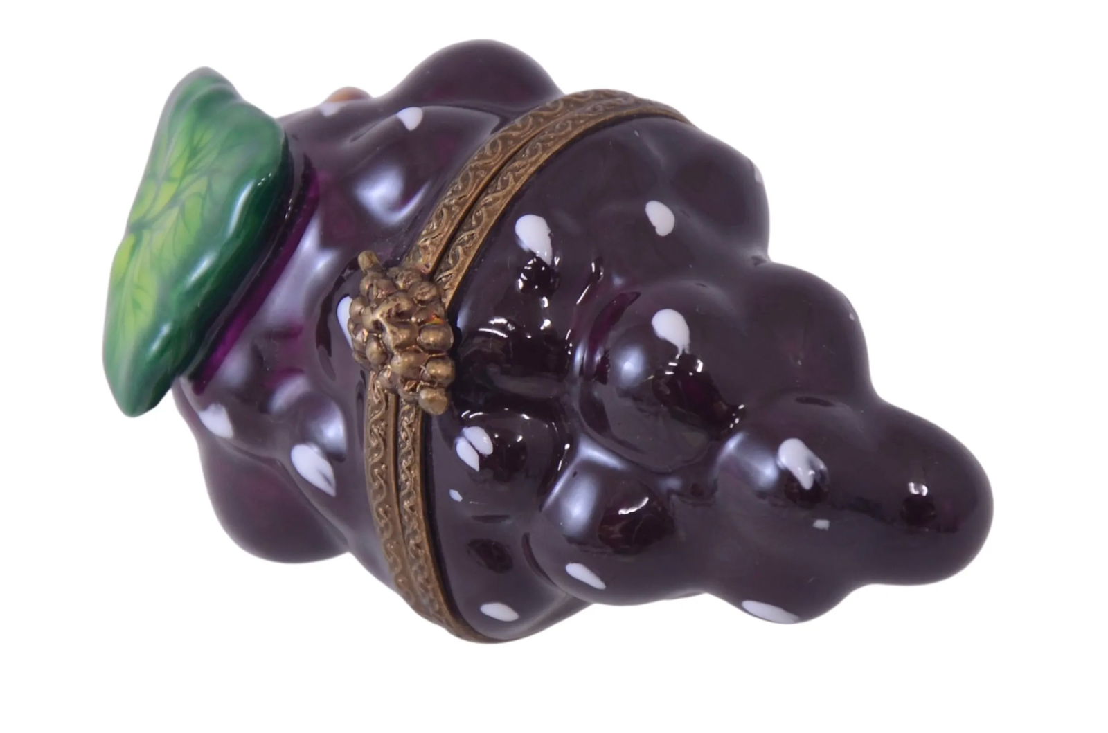 Limoges Purple Grape Cluster Trinket Box - 6