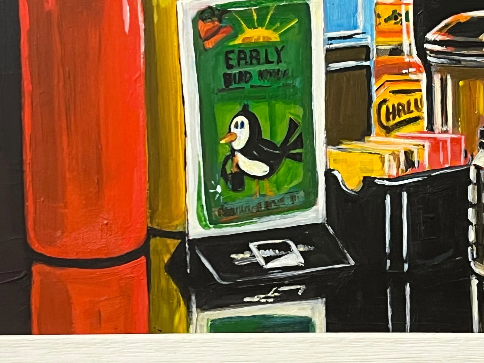 Americana Still Life Painting of American Diner Table Condiments & Sauces Art, 2017, Framed - 12