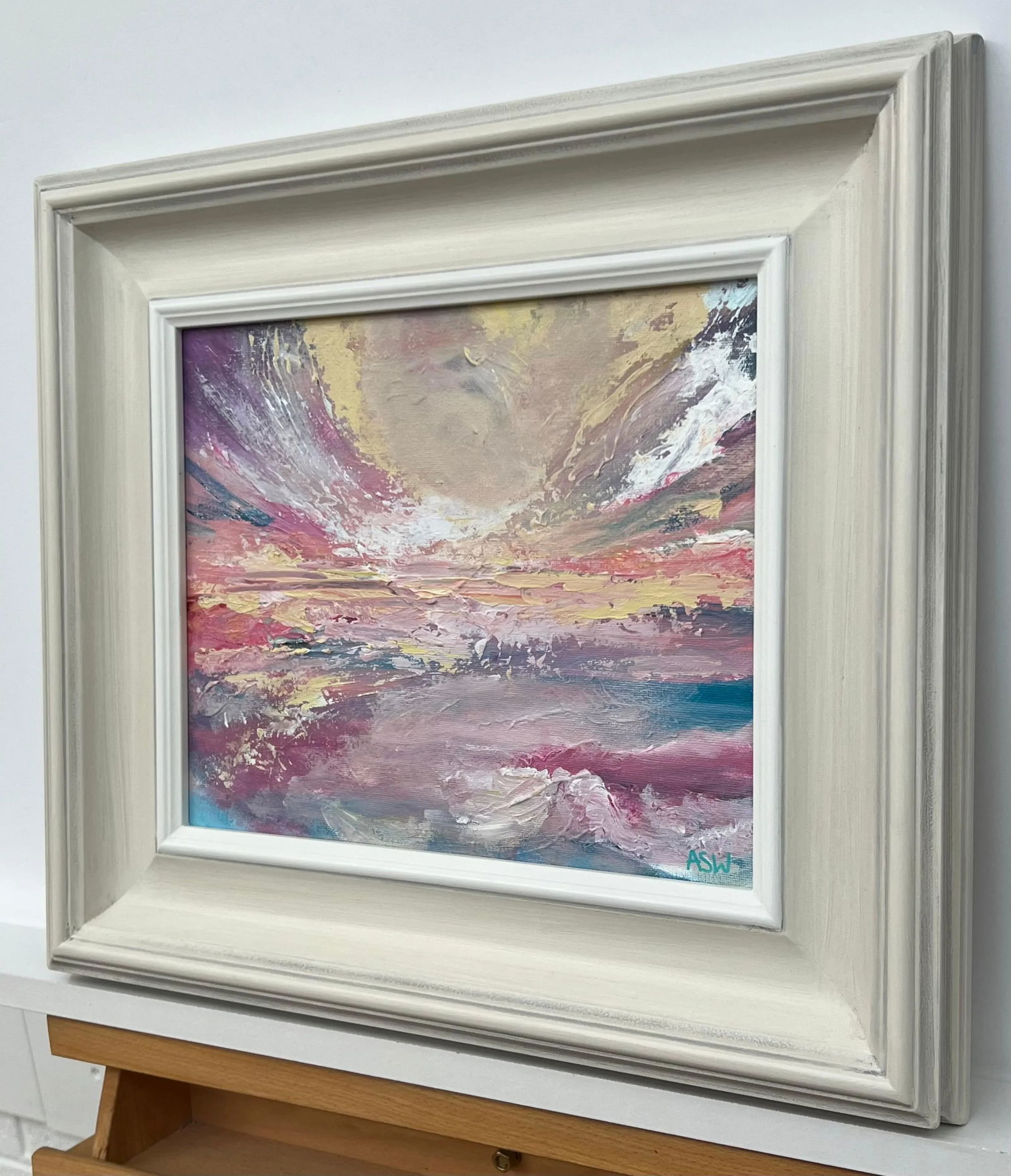 Radiant Dawn - Vibrant Abstract Sea Landscape Painting - Unique Original Art by British Contemporary - 4