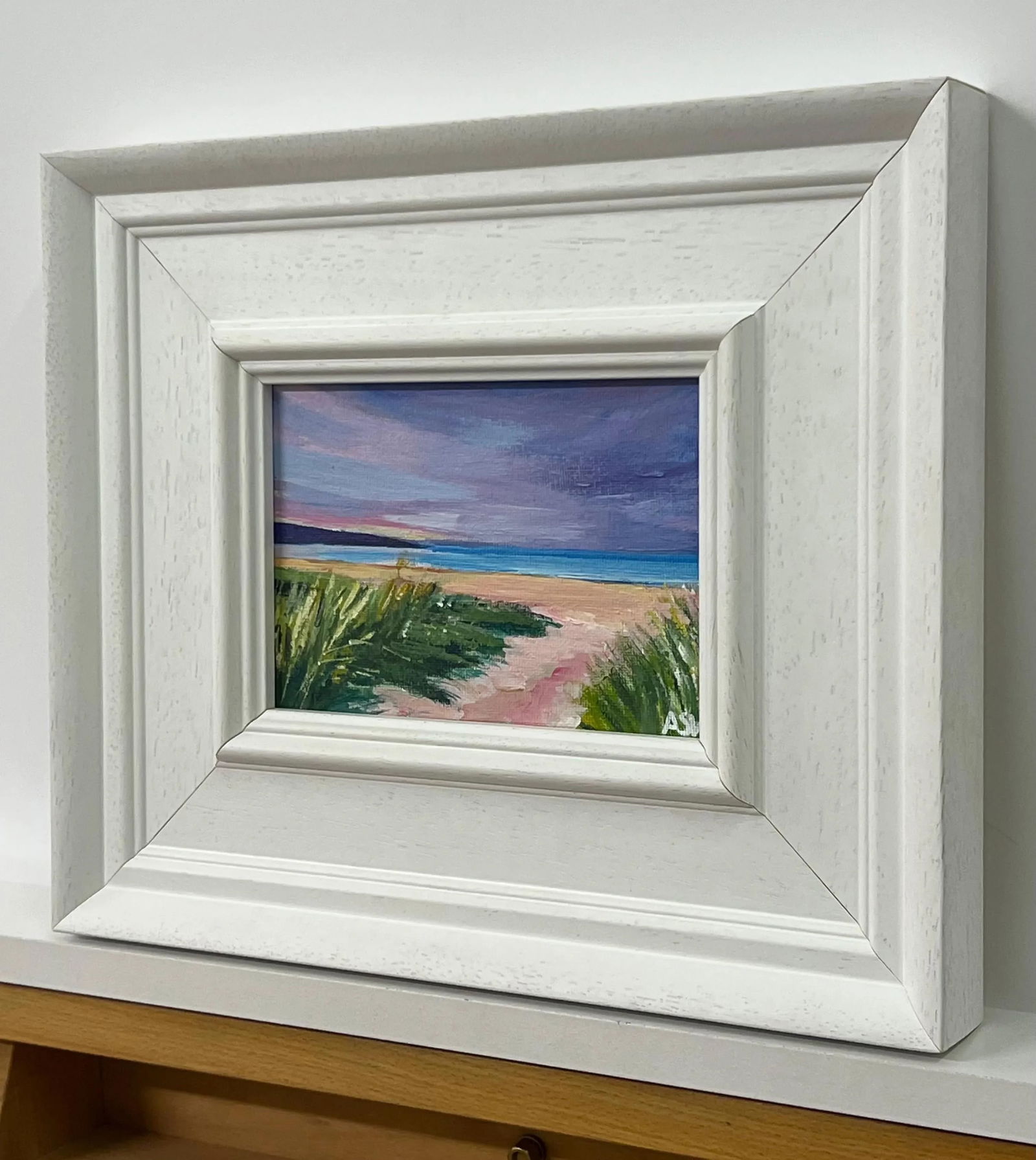 Miniature Beach Landscape of East Coast of Scottish Highlands by British Artist, 2022 - 4