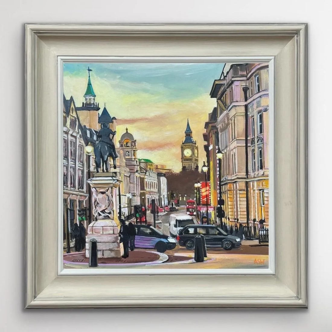 Urban Landscape Art of London City Westminster With Black Taxis, Big Ben & Trafalgar Square by Conte - 3