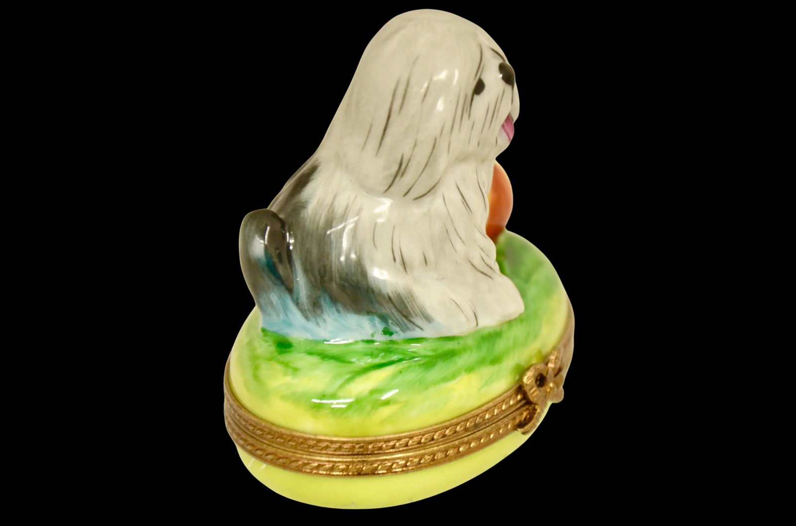 Limoges Sheep Dog Trinket Accent Box - 3