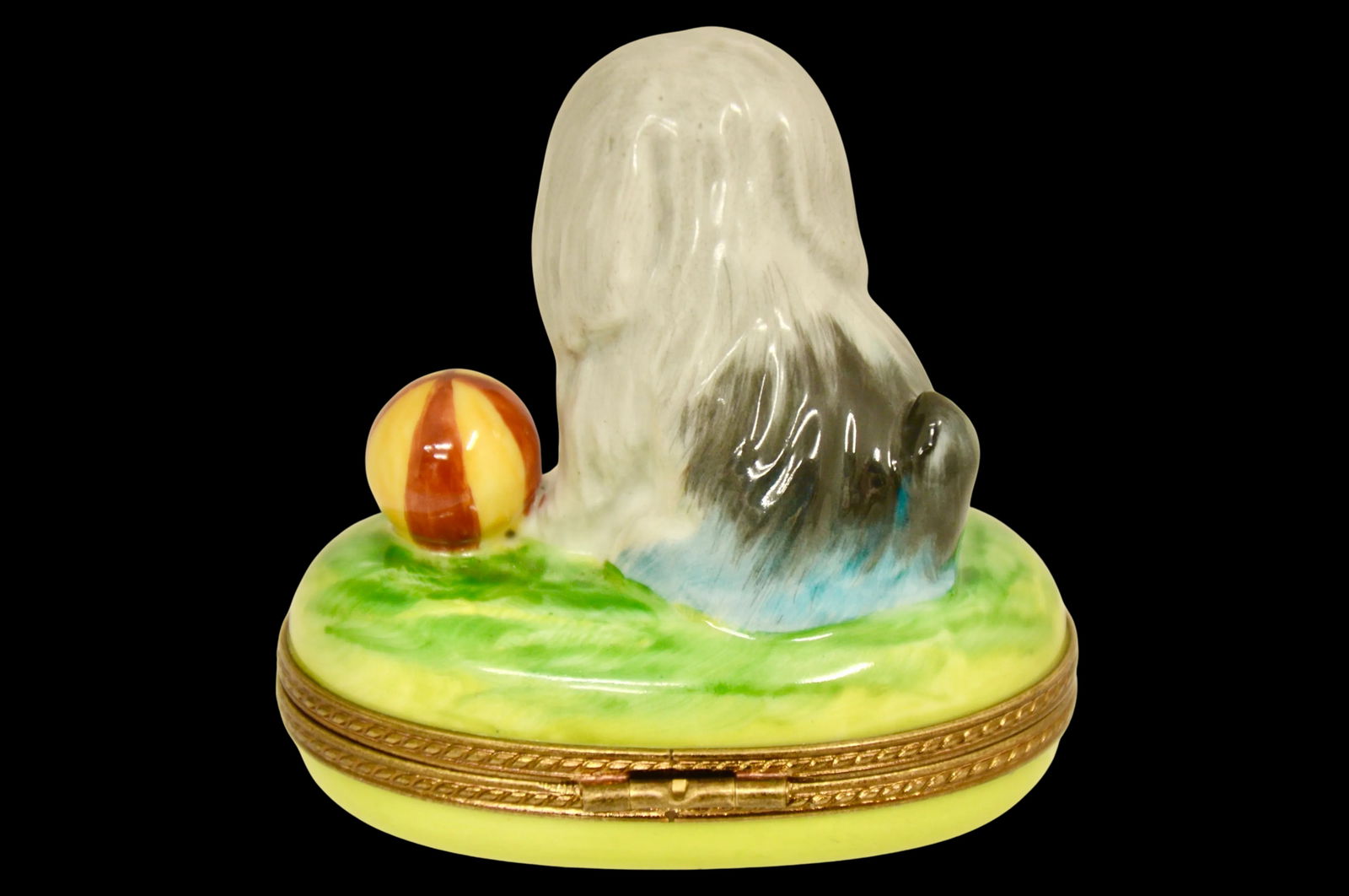 Limoges Sheep Dog Trinket Accent Box - 4