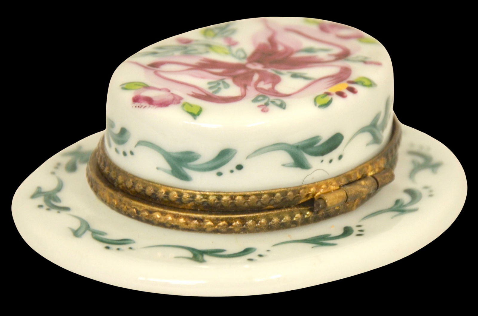 Limoges Flowered Hat Accent Box - 2