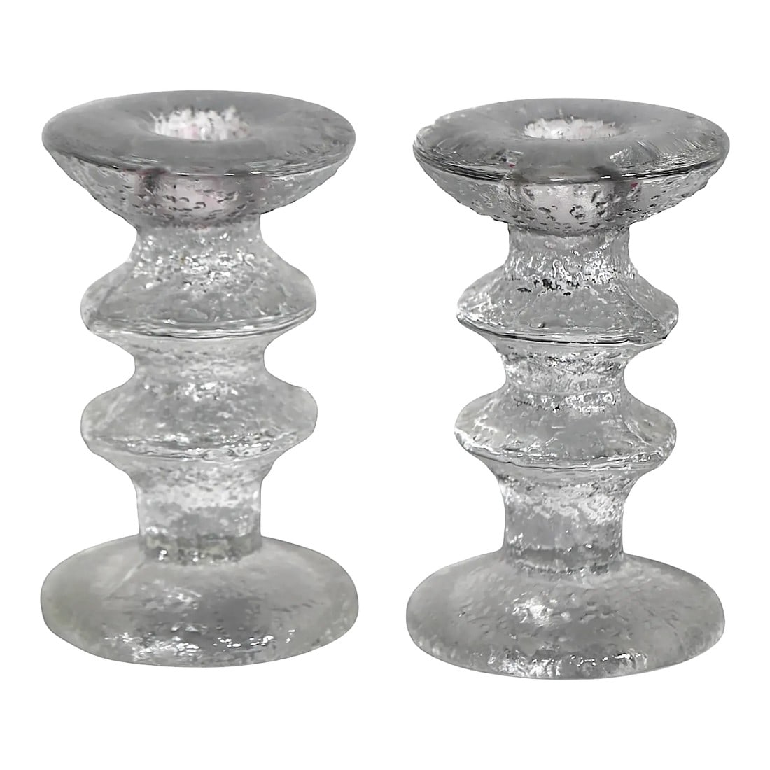 Pr. Iittala Festivo Glass Candlesticks by Timo Sarpaneva Signed Ts Circa 1960's (1 of 10)