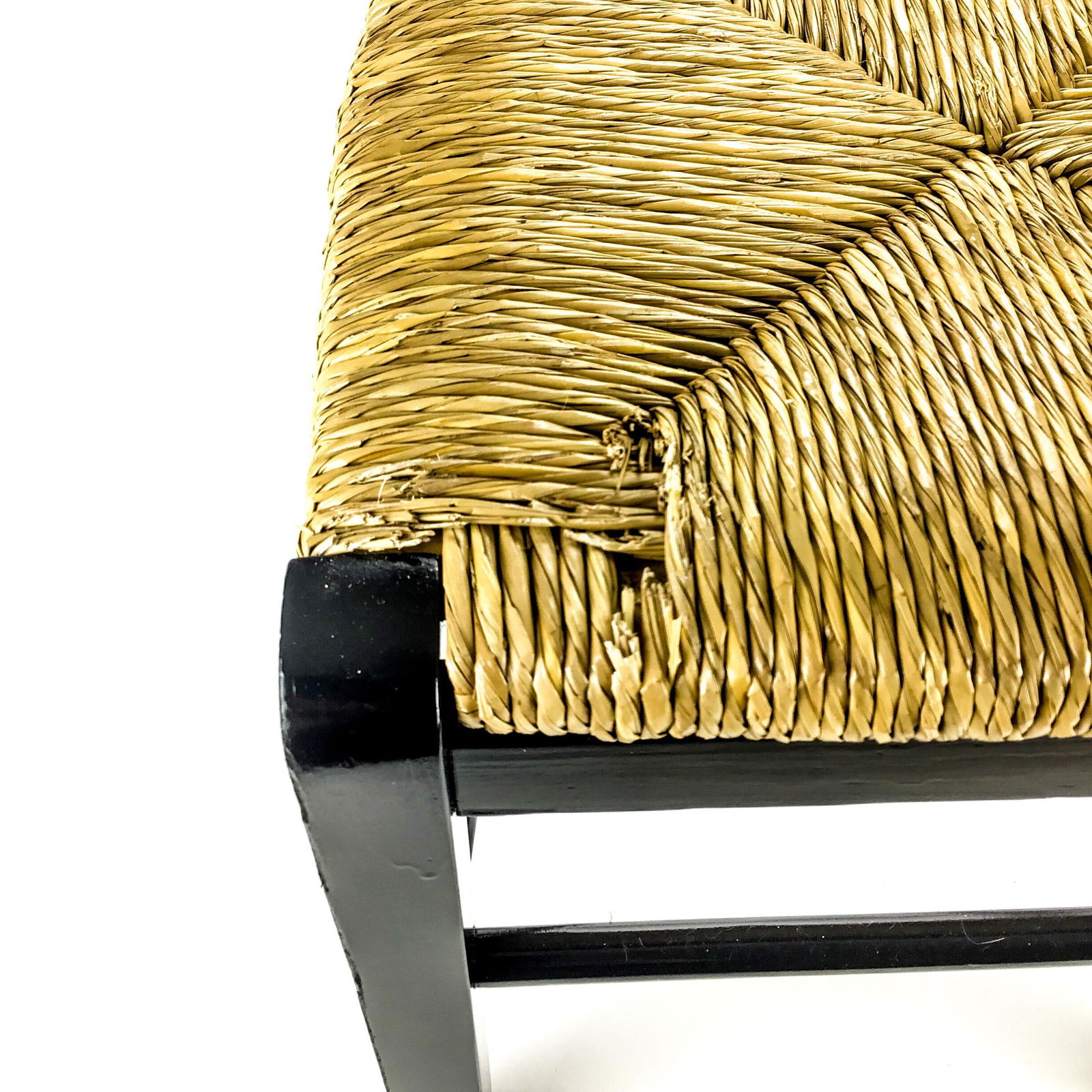 90's Black Painted Children's Side Chair With Rattan Seat Slightly Imperfect. - 9