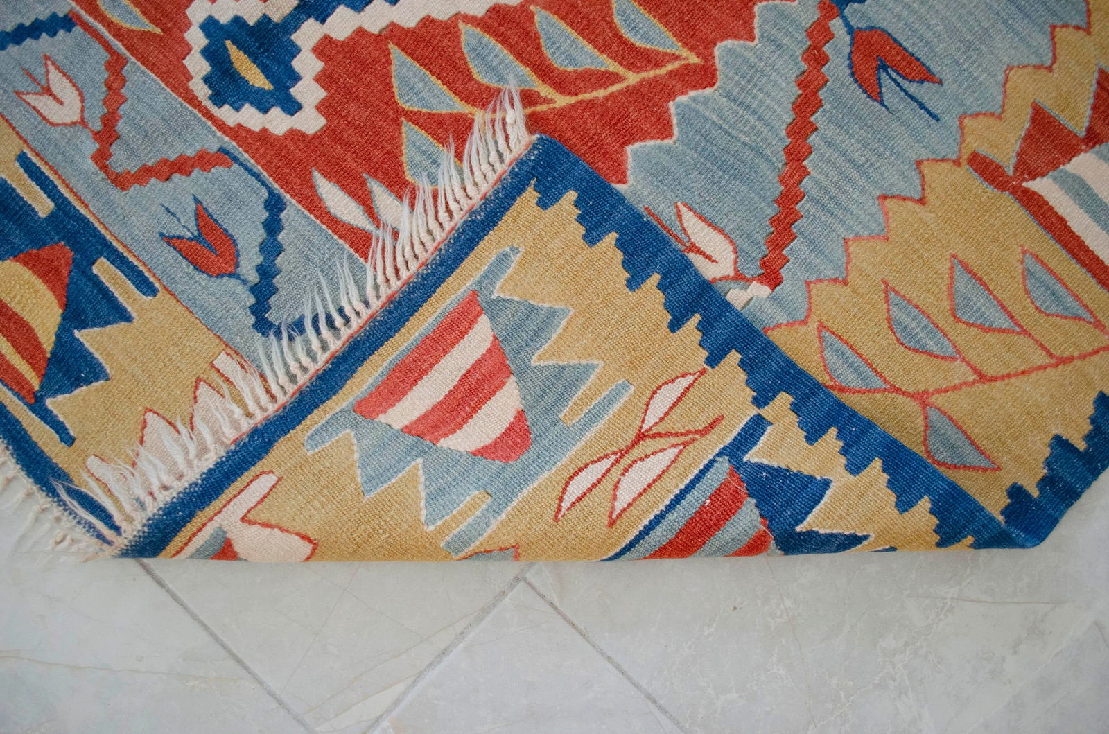 Turkish Hand Woven Kilim Rug. Flat Weave Wool Oushak Area Rug- 3"²7"³ X 5"²7"³ - 11