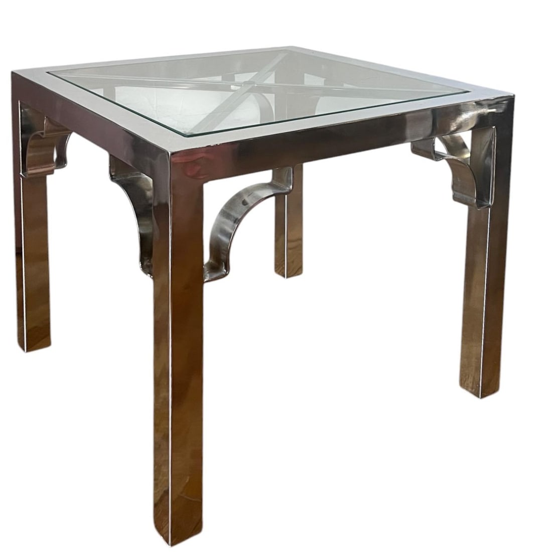 70s Chrome & Glass Parsons Tables, a Pair - 2