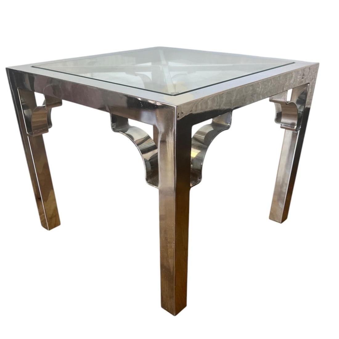 70s Chrome & Glass Parsons Tables, a Pair - 9