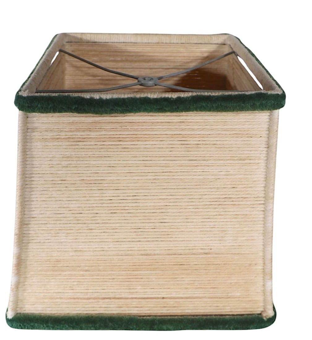 Mid Century Lamp Shade in Wrapped String and Shag - 2