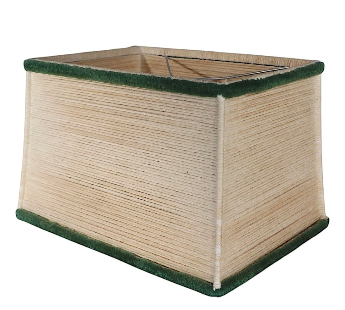 Mid Century Lamp Shade in Wrapped String and Shag - 3