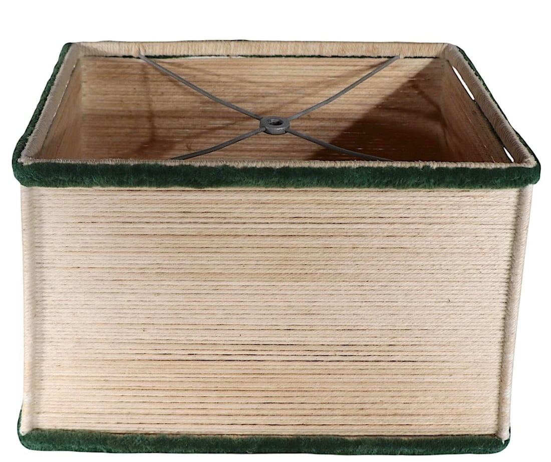 Mid Century Lamp Shade in Wrapped String and Shag - 5