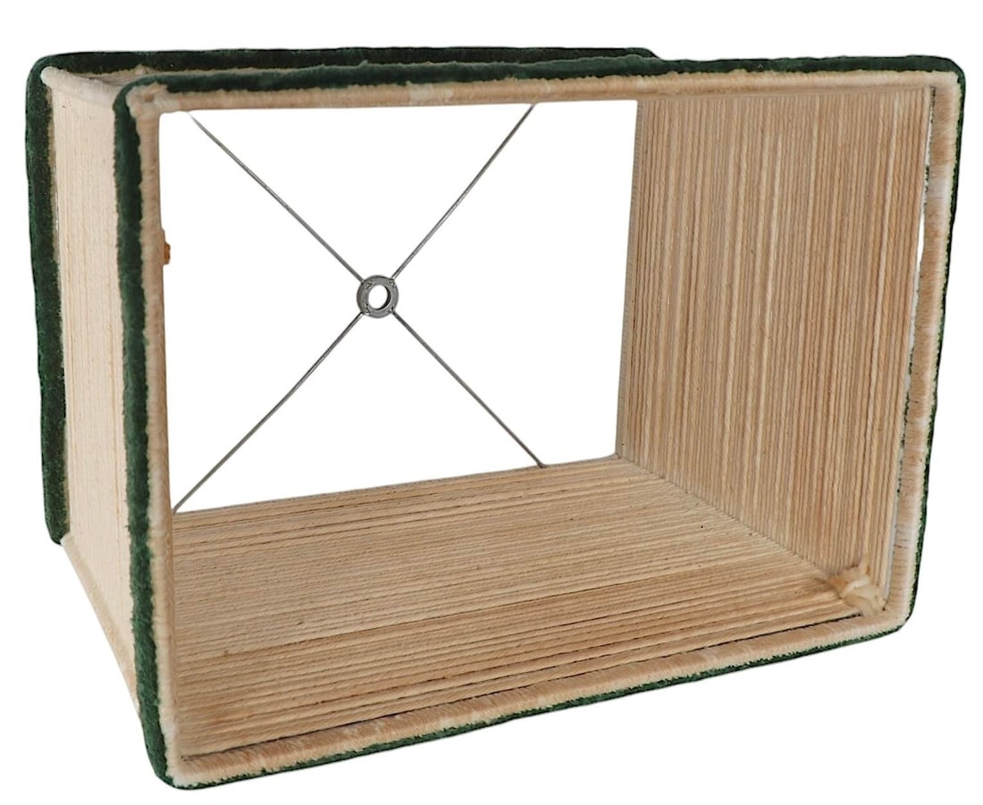 Mid Century Lamp Shade in Wrapped String and Shag - 9