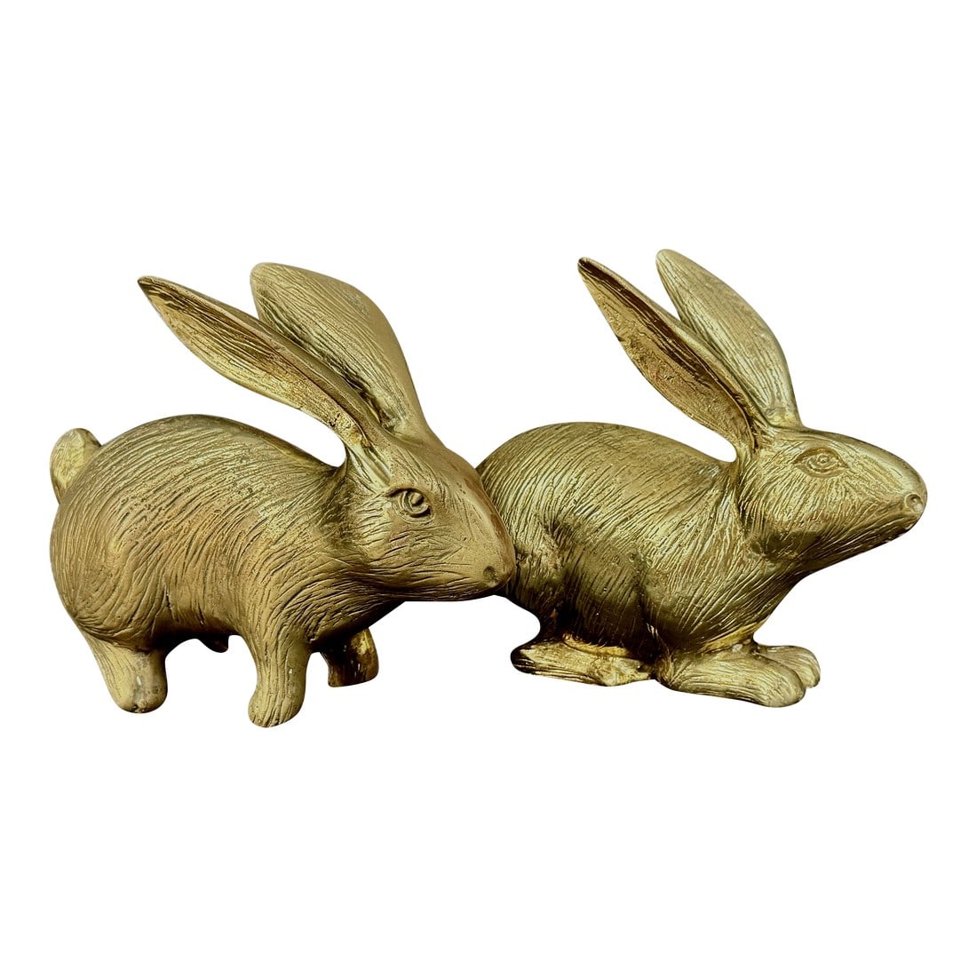 Pair of Vintage Large Brass Long Eared Bunny Rabbits (1 of 9)