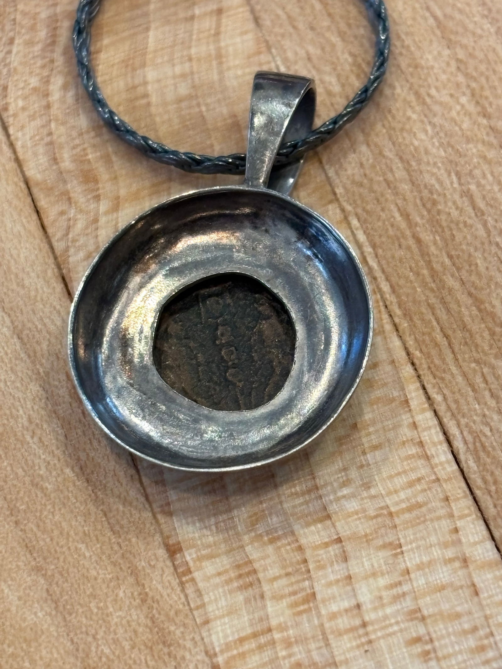 Antique Pendant With Coin of Emporer Constantine II W Sterling Silver - 10