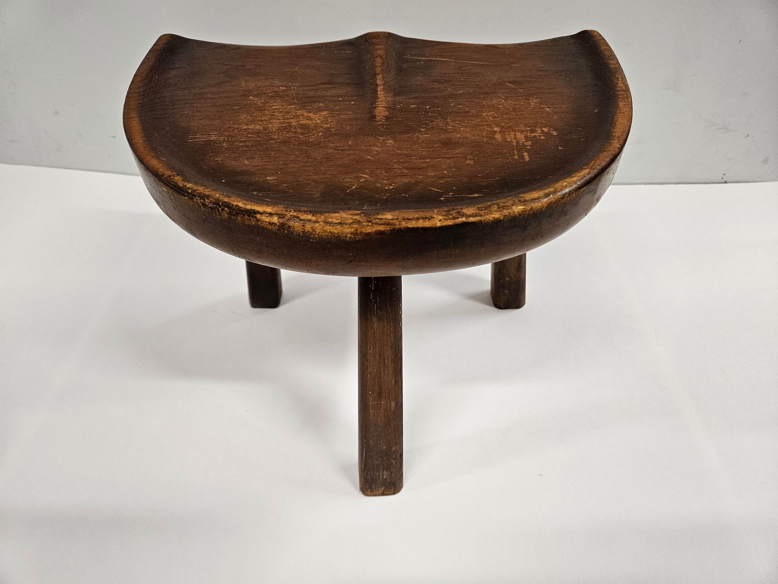 Antique Tripod Three-Legged Wooden Milking Stool - 4