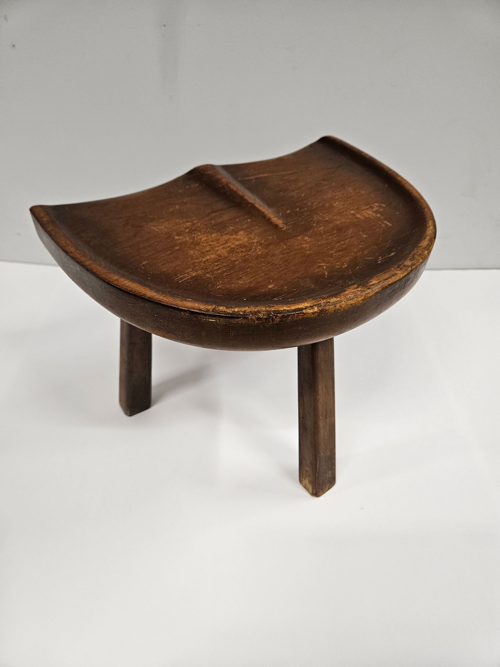 Antique Tripod Three-Legged Wooden Milking Stool - 5