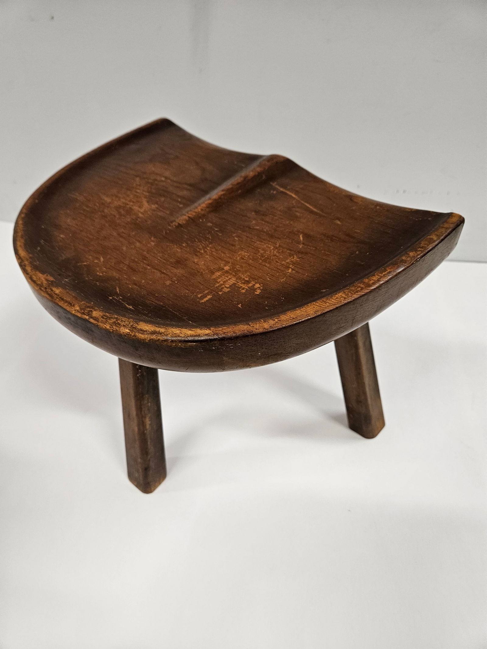 Antique Tripod Three-Legged Wooden Milking Stool - 6