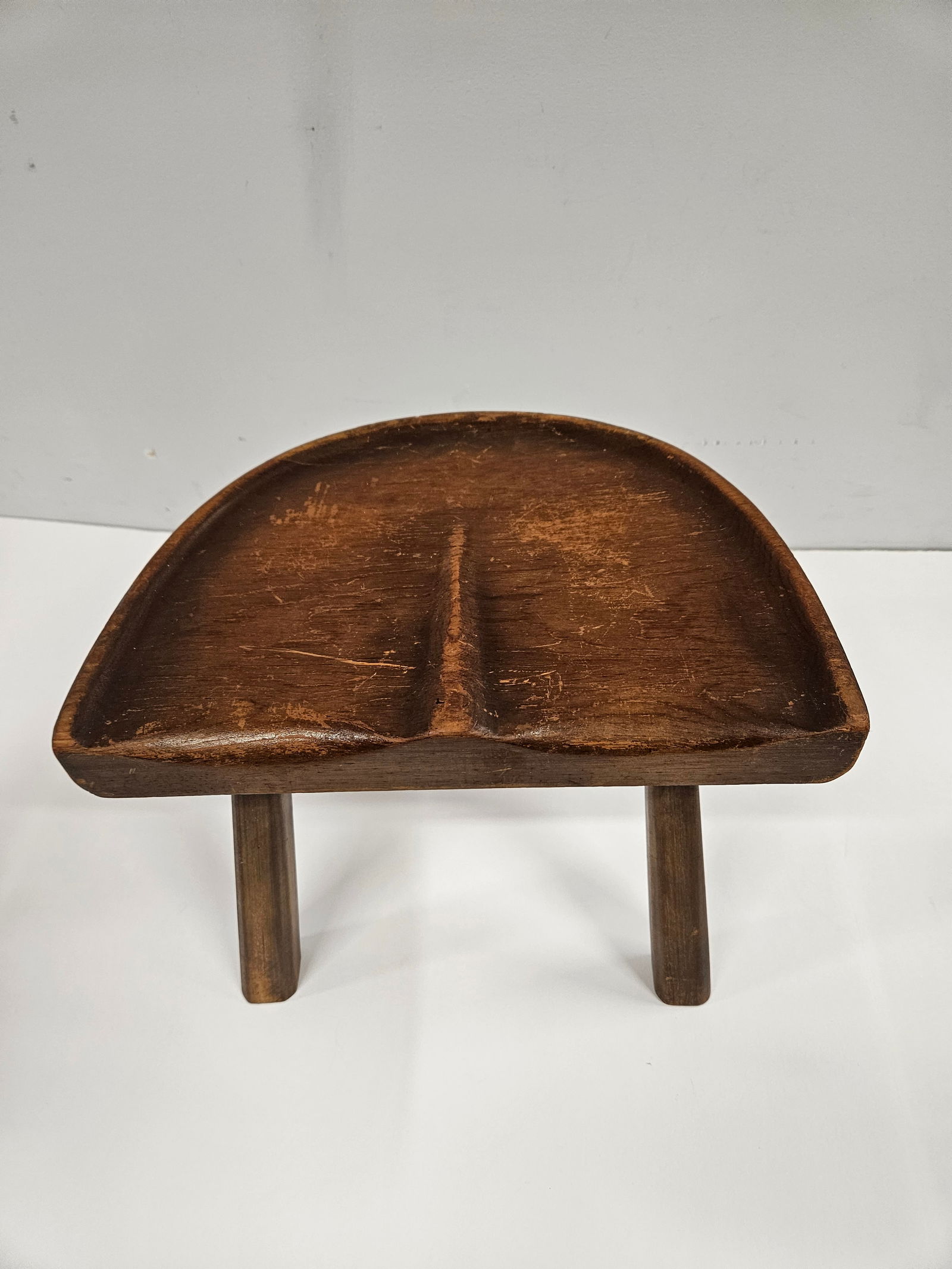 Antique Tripod Three-Legged Wooden Milking Stool - 8