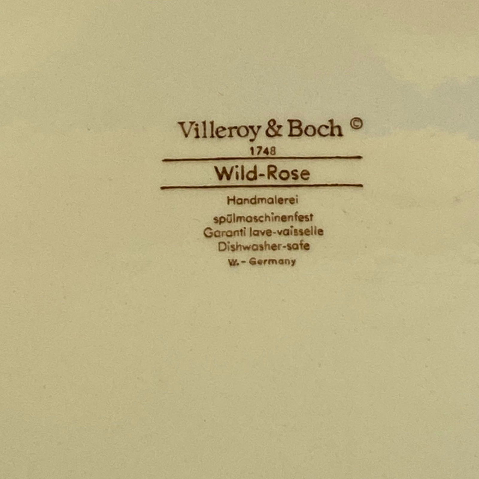 Vintage 1980s Villeroy & Boch Wild Rose Porcelain Cheese and Cracker Board - 4