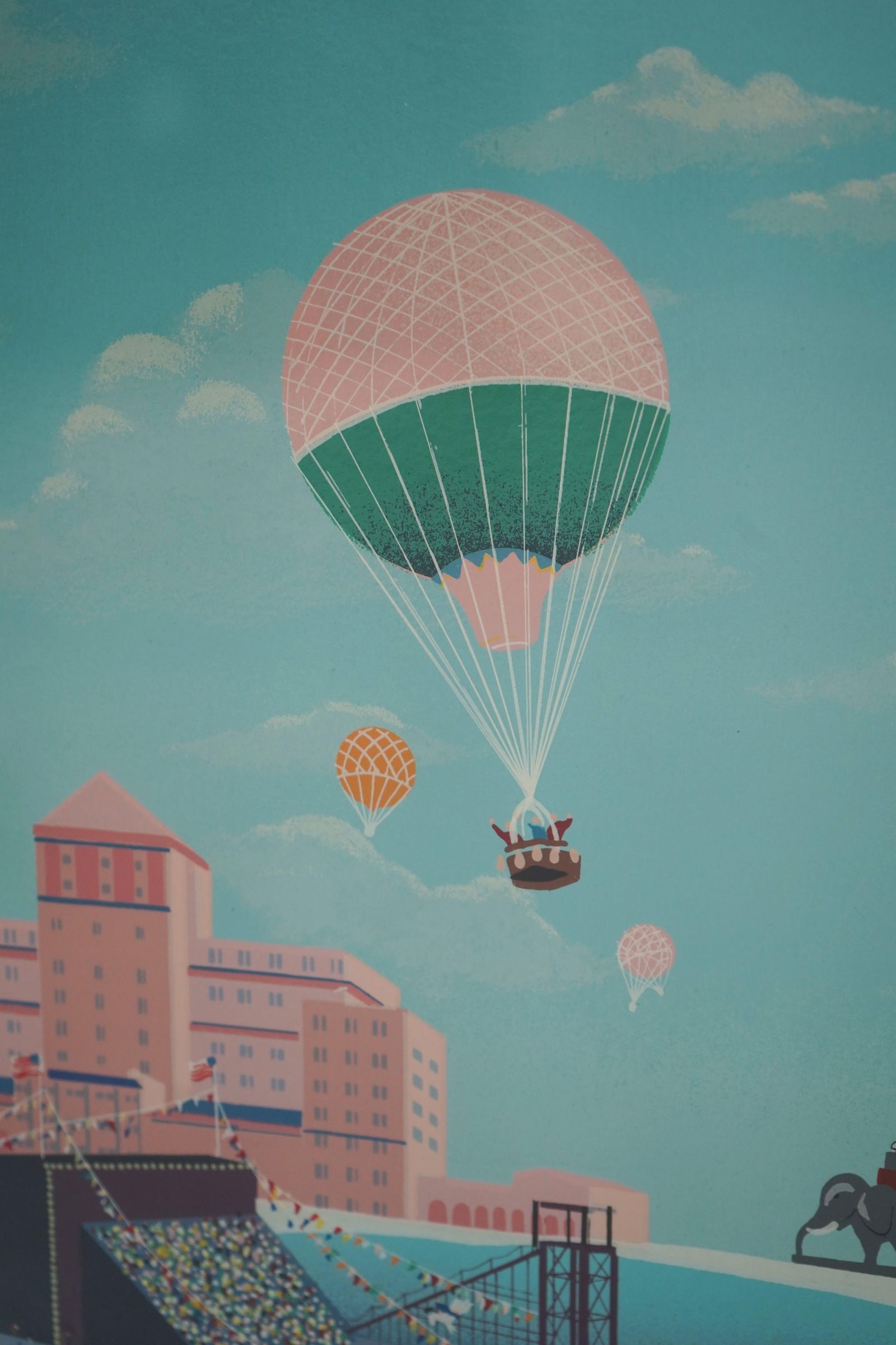 1980s Melanie Taylor Kent Atlantic City Boardwalk Serigraph Print - 11