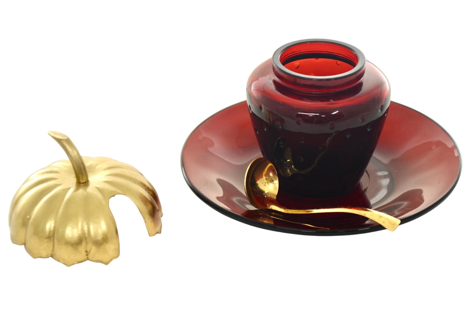 Ruby Red Jelly Serving Set - 4 Pieces - 3