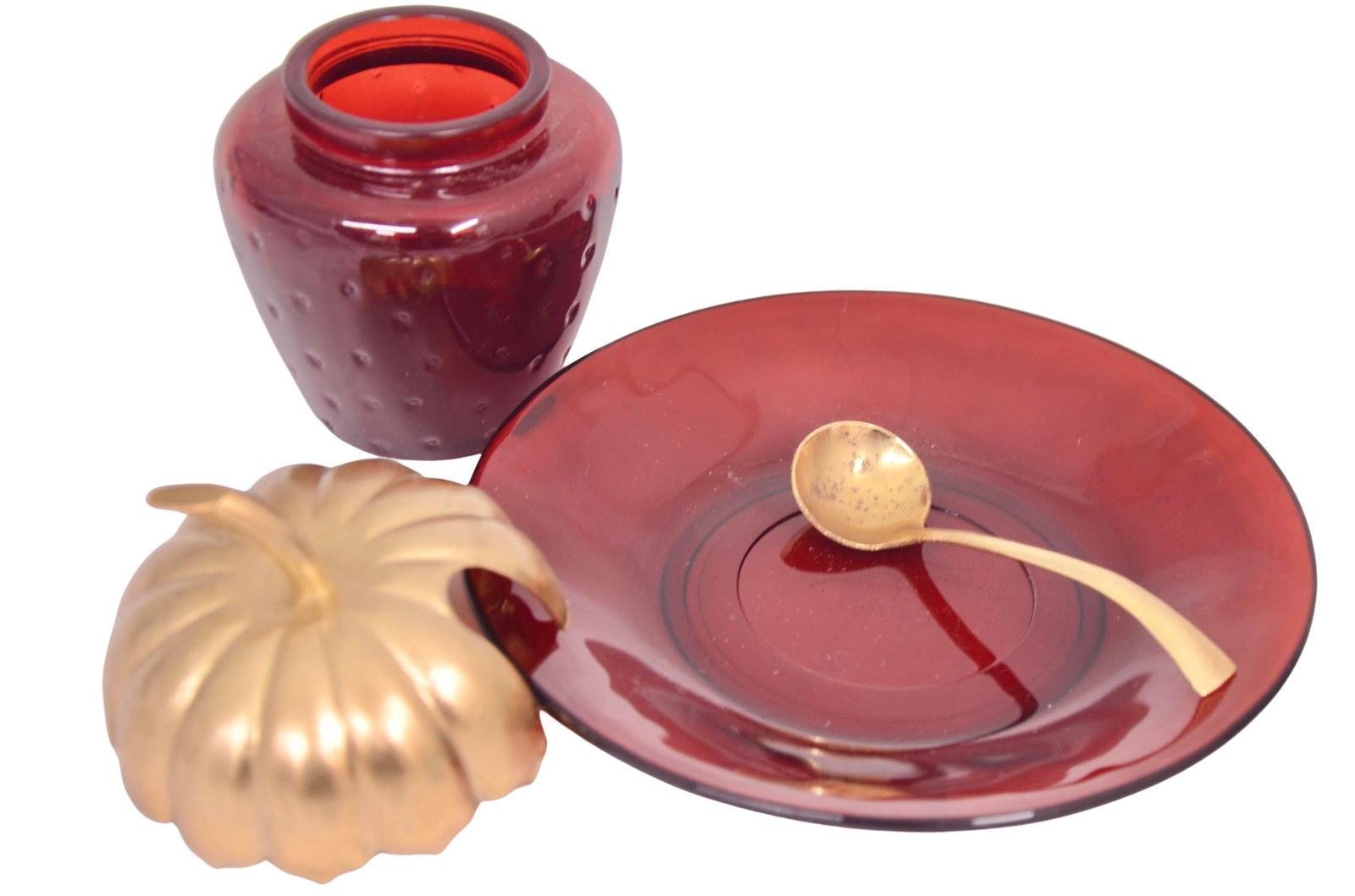 Ruby Red Jelly Serving Set - 4 Pieces - 4
