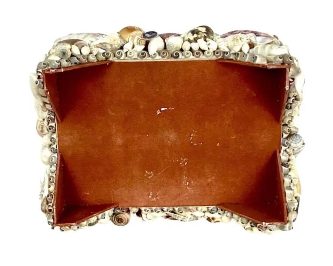 Seashell Encrusted Jewelry Box, Vintage Coastal - 6