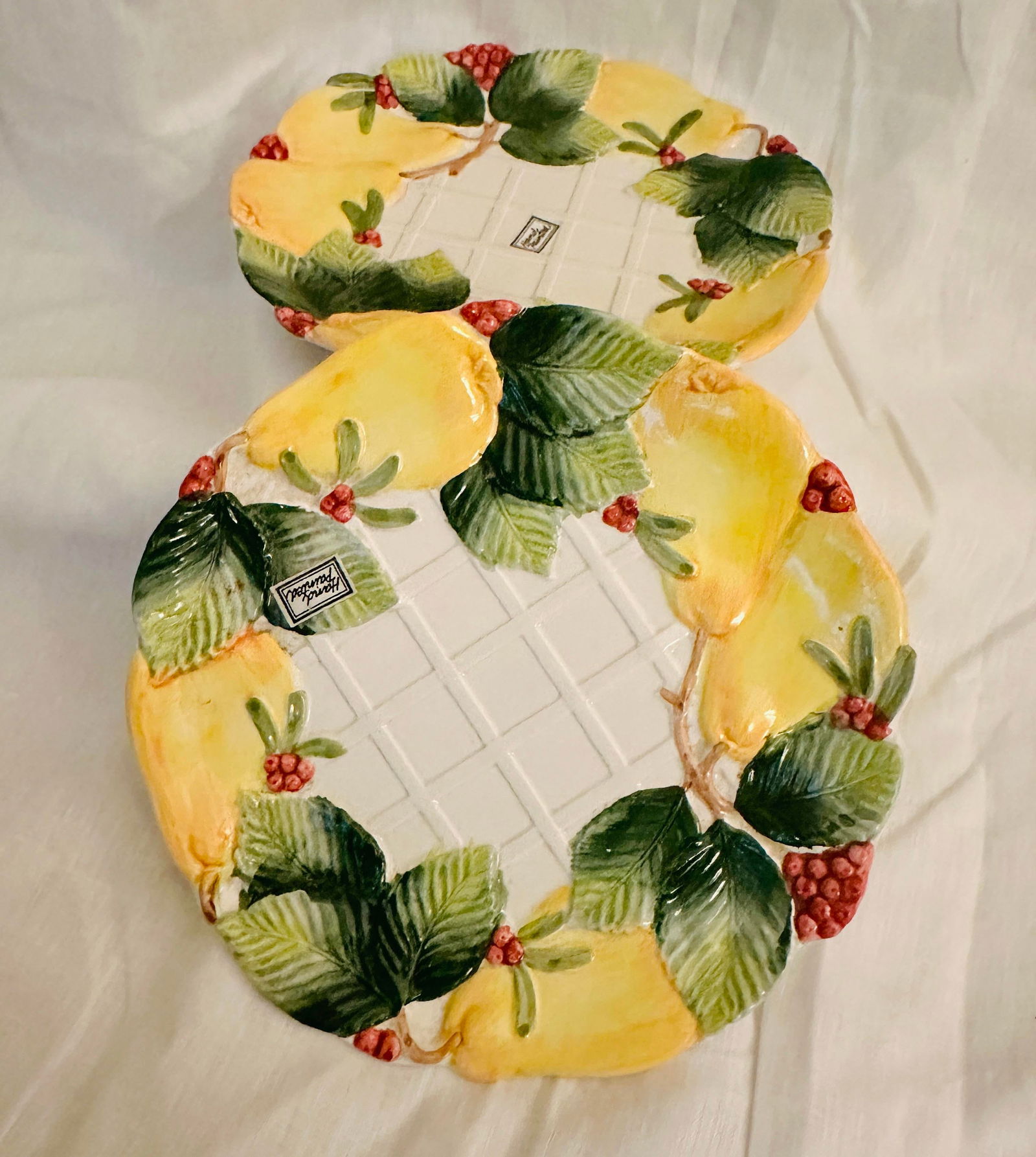 Fitz & Floyd "Holiday Pear" Salad Plate-a Pair - 4