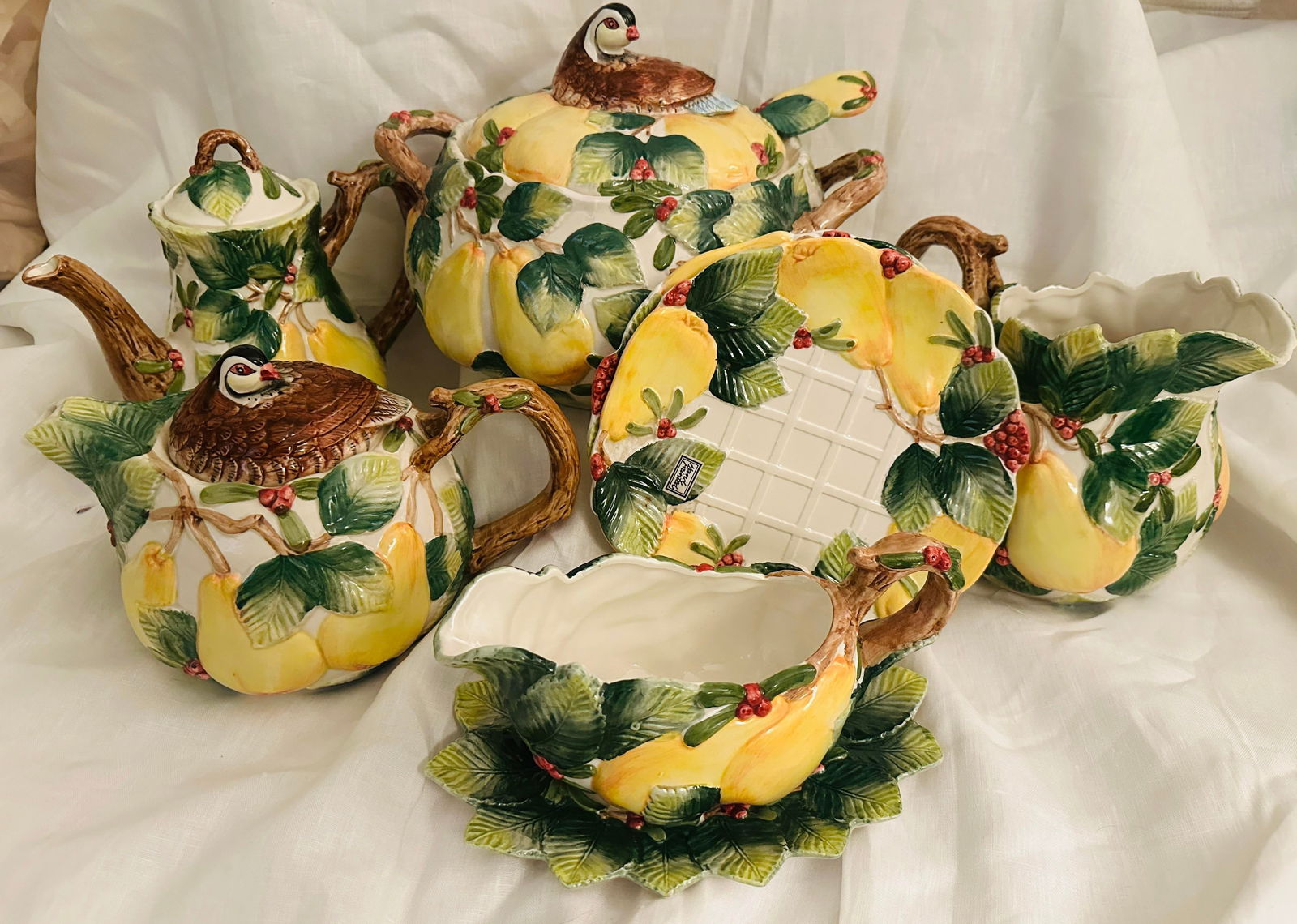 Fitz & Floyd "Holiday Pear" Salad Plate-a Pair - 6