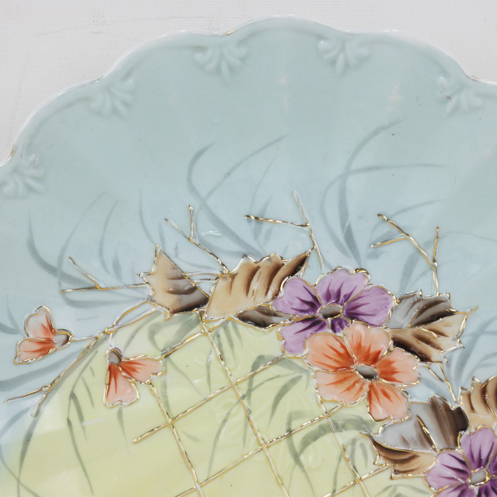 Set of Two Vintage Hand-Painted Porcelain Serving Trays With Floral Design - 4