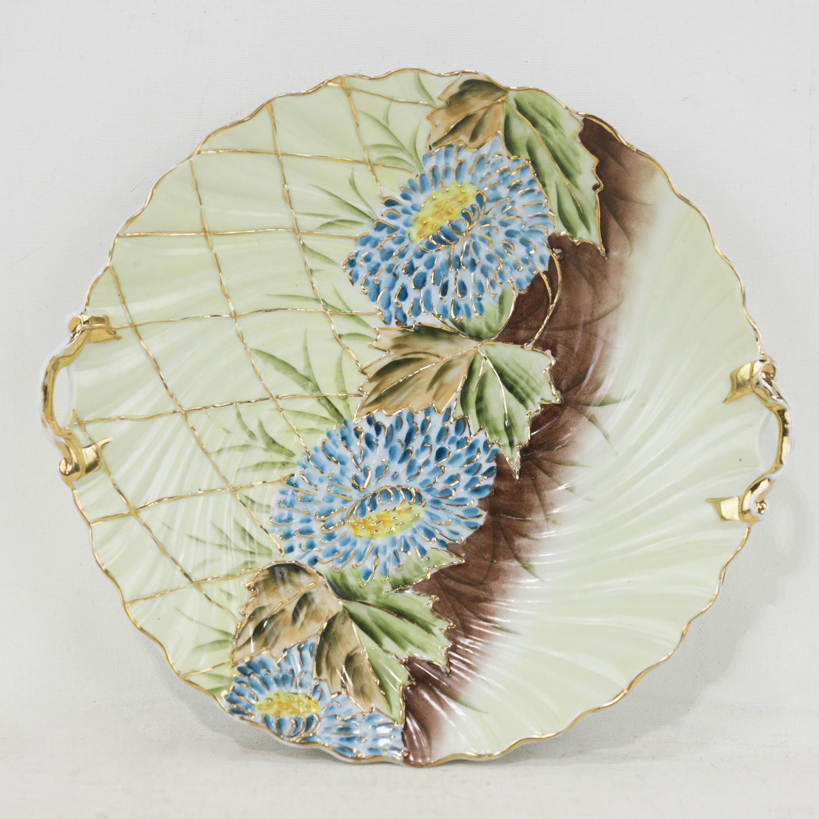 Set of Two Vintage Hand-Painted Porcelain Serving Trays With Floral Design - 5